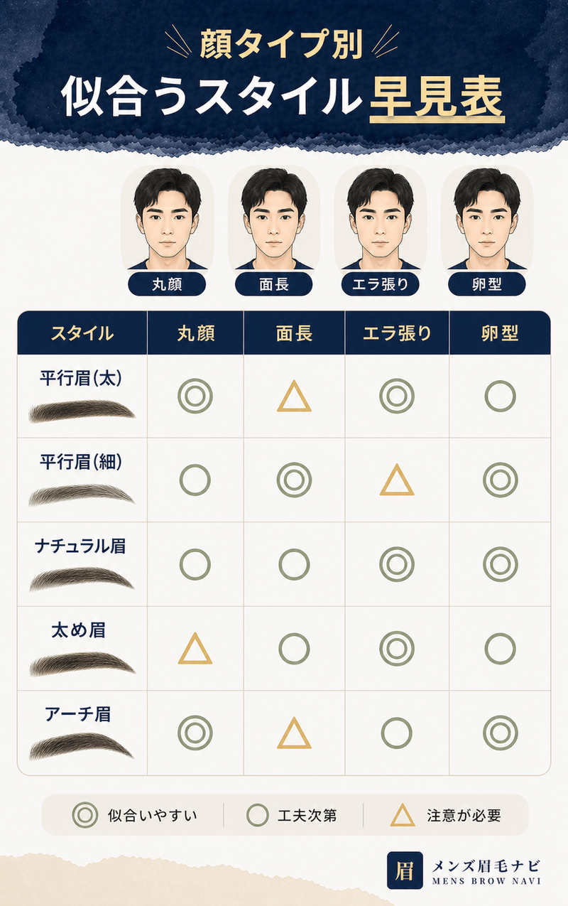顔タイプ別 似合うスタイル早見表