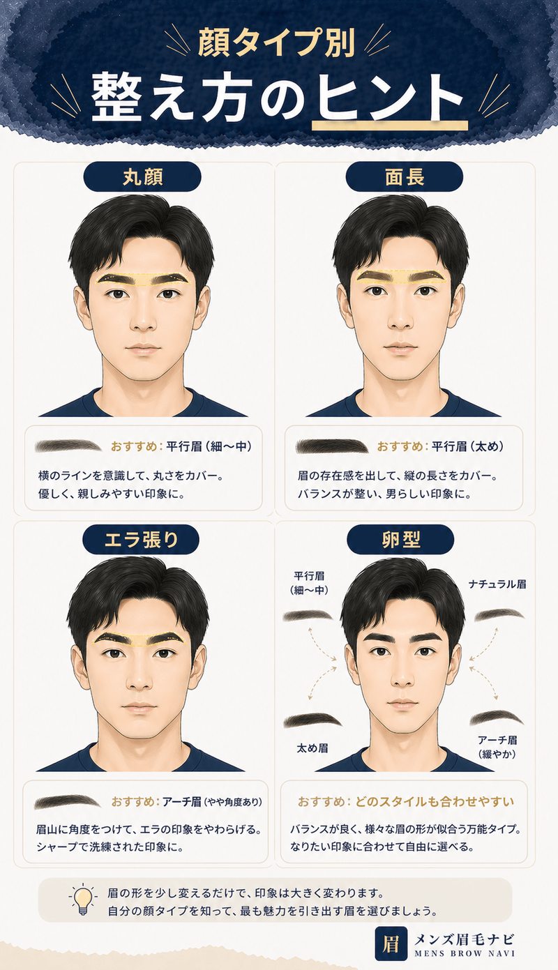 顔タイプ別 整え方のヒント